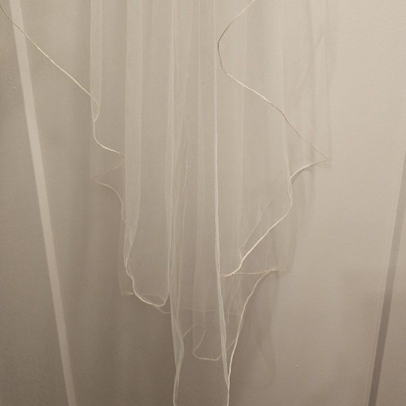 KC Bridal Angel Cut Waterfall Bridal Wedding Veil Light Ivory 45" - Picture 3 of 4